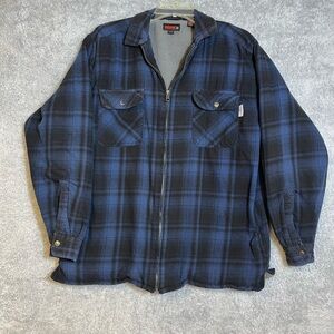 Wolverine Men's Navy Plaid Shirt Jacket